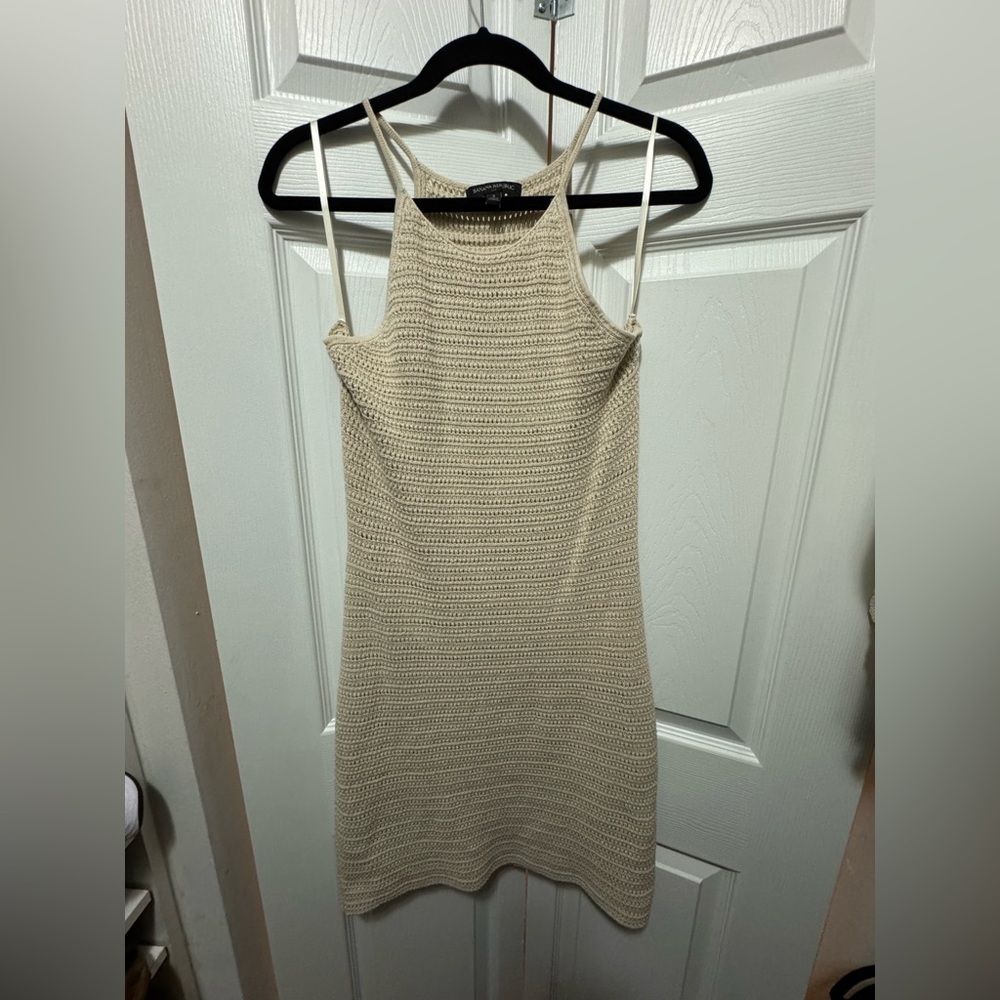 Beige Knit Sleeveless Dress Perfect for the Beach! - Picture 4 of 4